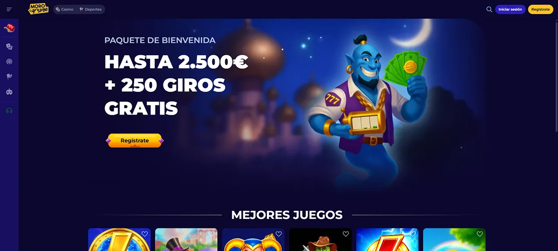 Captura de MoroSpin: pagos rápidos y programa de fidelidad